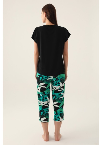 2919 Palm Kadın Kapri Pijama Takım modelleri