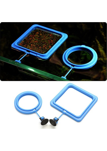 Kare Tarzı Mavi Yeni Akvaryum Besleme Halkası Balık Tankı Istasyonu Yüzer Gıda Tepsisi Besleyici Kare Daire Aksesuar Su Tesisi Yüzdürme Vantuz 2 (Yurt Dışından) fırsatları
