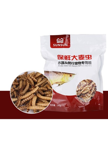 Mavi Stil No.1 Boyutu 140G Doğal Kurutulmuş Mealworm Gıda Yemek Pet Sürüngen Tavukları Beslemek Için Yabani Bahçe Kuş Akvaryum Solucan (Yurt Dışından)