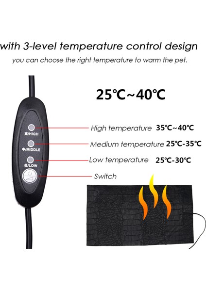 35X20CM Tarzı Isıtma Pedi Pet Sürüngen Isıtma Pedi Zamanlanmış Sıcaklık Kontrolü Giysileri Isıtma Levhası Pu Yastık Ayarlanabilir 3 Seviye Isıtmalı Ped (Yurt Dışından) modelleri
