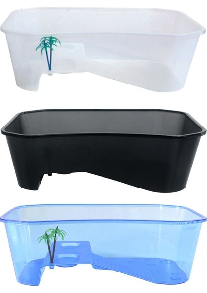 Mavi Stil Sürüngen Vivaryum Kutusu Kaplumbağa Basking Rampa Akvaryum Tankı Yetiştiriciliği ile Kaplumbağa Gıda Aracı Aksesuarları Sağlam Olmayan Deformasyon (Yurt Dışından) fiyatları