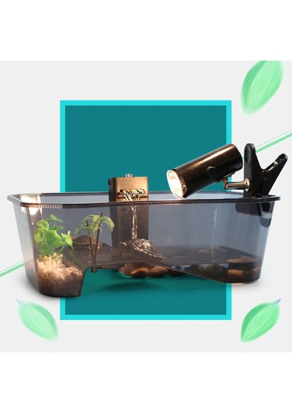 Mavi Stil Sürüngen Vivaryum Kutusu Kaplumbağa Basking Rampa Akvaryum Tankı Yetiştiriciliği ile Kaplumbağa Gıda Aracı Aksesuarları Sağlam Olmayan Deformasyon (Yurt Dışından) modelleri