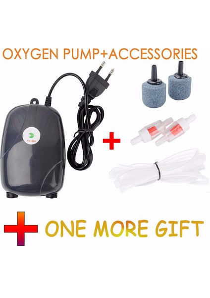 3W Tarzı Abd Fişi Akvaryum Hava Pompası Balık Tankı Mini Kompresör Çek Valf Tüplü Tek Çift Çıkışlı Su Aksesuarları 220V 3W 5W (Yurt Dışından)