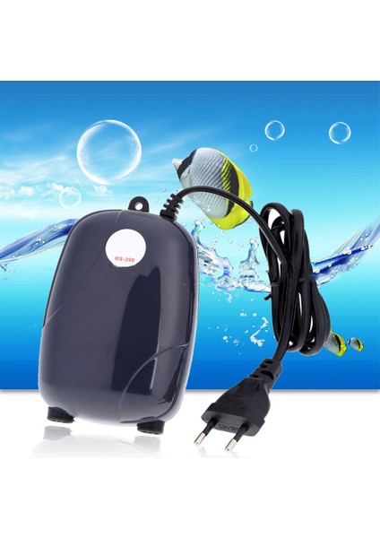 3W Tarzı Abd Fişi Akvaryum Hava Pompası Balık Tankı Mini Kompresör Çek Valf Tüplü Tek Çift Çıkışlı Su Aksesuarları 220V 3W 5W (Yurt Dışından)