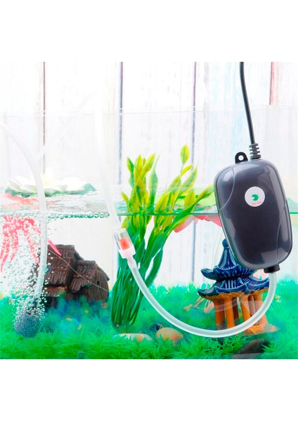 3W Tarzı Abd Fişi Akvaryum Hava Pompası Balık Tankı Mini Kompresör Çek Valf Tüplü Tek Çift Çıkışlı Su Aksesuarları 220V 3W 5W (Yurt Dışından)