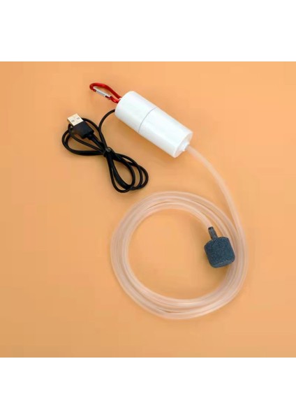 Beyaz Stil 5V 1W Akvaryum Oksijen Hava Pompası Balık Tankı USB Sessiz Hava Kompresörü Taşınabilir Mini Balıkçılık Oksijener Yerli Akvaryum Aksesuarları (Yurt Dışından)