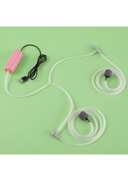 2 Hava Taşı Pembe Tarzı Akvaryum Oksijen Hava Pompası Balık Tankı USB Sessiz Hava Kompresörü Havalandırıcı Taşınabilir Mini Küçük Oksijenatör Akvaryum Aksesuarları 5V 1W (Yurt Dışından)