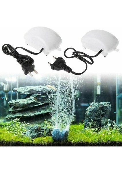 No.5 Tarzı Akvaryum Oksijen Pompası Balık Tankı Mini Hava Kompresörü Hava Pompası 1.2lmin 2W Plastik Ultra Sessiz Hava Pompası Airstone Araçları (Yurt Dışından) fırsatları