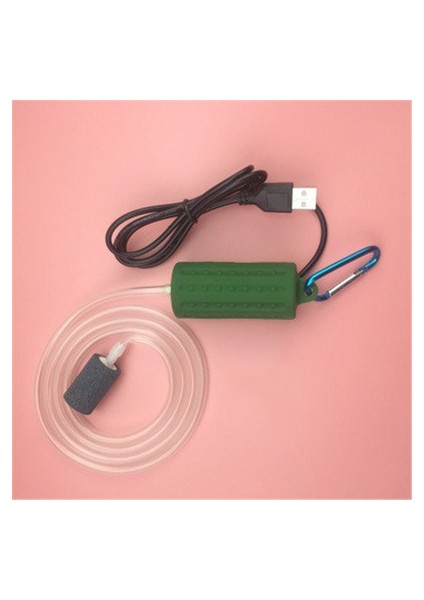 Ordu Yeşili Tarzı 7 Renk Mini Taşınabilir Akvaryum Tankı Aksesuarları Ultra Sessiz USB Balıkçılık Tankları Filtre Hava Kompresörü Oksijen Pompası Olta Takımı (Yurt Dışından)