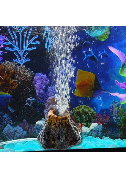 Akvaryum Hava Pompası Volkan Şekli Hava Kabarcığı Taş Oksijen Pompası Kabarcık Balık Tankı Dekorasyon Halka Taş Tankı Oksijen Pompası (Yurt Dışından)