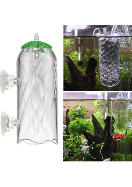Akvaryum Tankı Hava Fıskiyesi Şeffaf Akrilik Su Bardağı Wituction Bardaklar Kabarcıkları Önler Sıçramaları Püskürtme R7UB (Yurt Dışından)