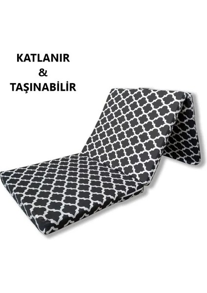 Katlanır Yer Yatağı Tek Kişilik Sünger Minder Yatak 70X180CM 6 cm Grı Kalın Sunger Karacatı Model