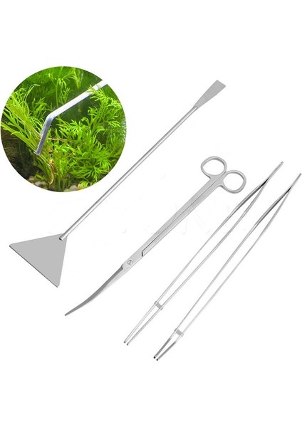 Gümüş Tarzı 4'ü 1 Arada 4 1 Akvaryum Bitki Araçları Kavisli Düz Cımbız Veya Kum Küreği Çim Su Yosunu Makası Temizleme Seti Su Bakımı (Yurt Dışından) fiyatları