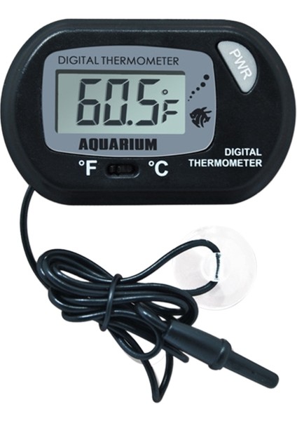 Siyah Stil Emme ile LCD Dijital Akvaryum Termograf Balık Tankı Su Teraryum Sıcaklığı (Yurt Dışından)