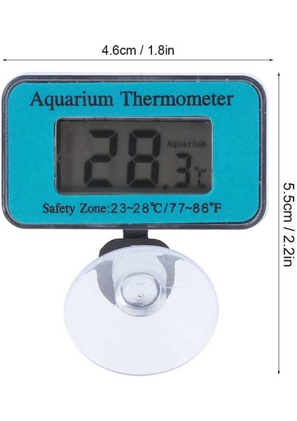 Akvaryum Termometresi - Akvaryum Dalgıç Balık Tankları Için Vantuzlu Suya Dayanıklı Dijital LCD Termometre Sıcaklık Ölçer (Yurt Dışından)