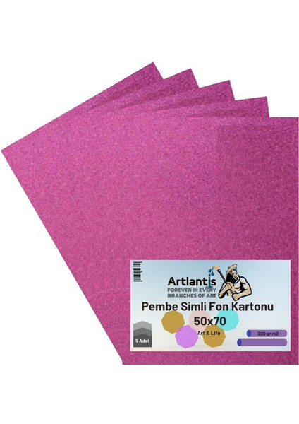Simli Fon Kartonu 50X70 5 Adet Artlantis Simli Fon Kartonu 50*70 5 Adet