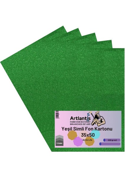 Simli Fon Kartonu 35X50 5 Adet Artlantis Simli Fon Kartonu 35*50 5 Adet