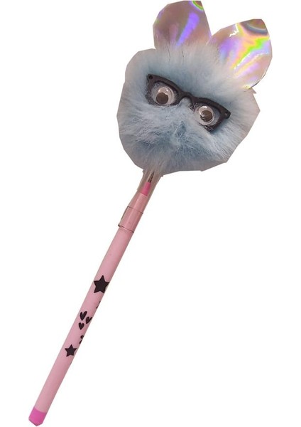 Peluş Kedi Gözlüklü Figürlü Yumurtlayan Kalem 1 Adet Kedi Gözlük Şekilli Yumurtlayan Kalem Hediye Kalem Tüylü Sevimli Kalem