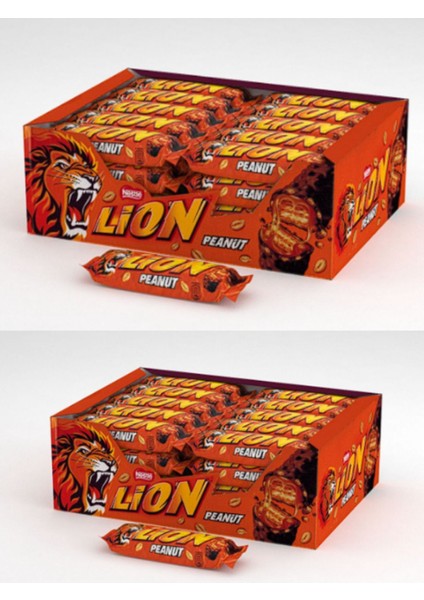 1 Paket 24 Adet Hediye Lion Çikolata Kaplı Fıstıklı Peanut Gofret 41 G ( 24 Adet )