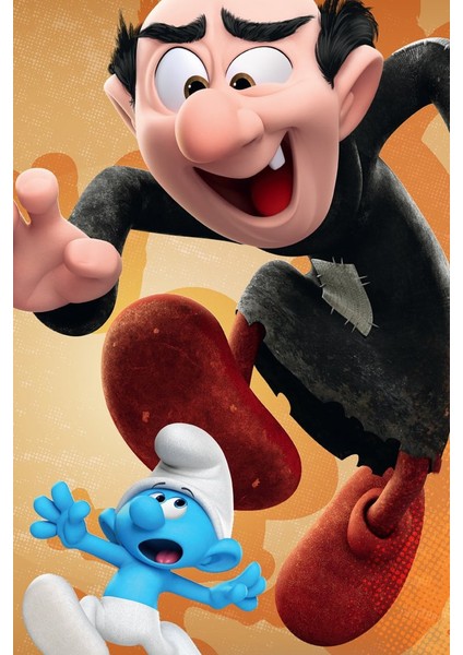 Canvas Şirinler ve Gargamel Sayılarla Boyama Seti Kasnaklı 40 x 50 cm
