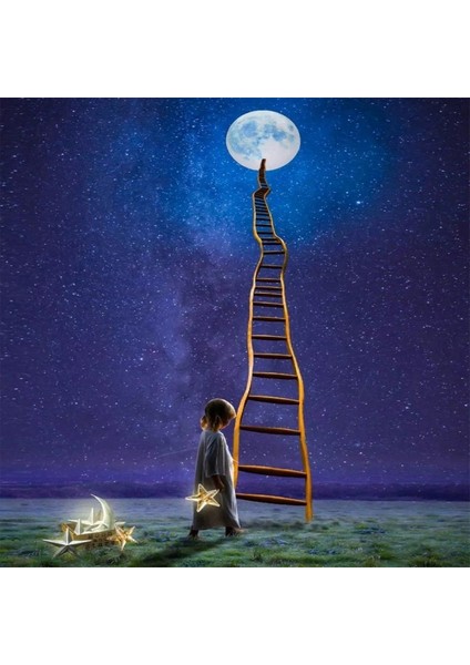Canvas Aya Yolculuk Sayılarla Boyama Seti Kasnaklı 40 x 50 cm