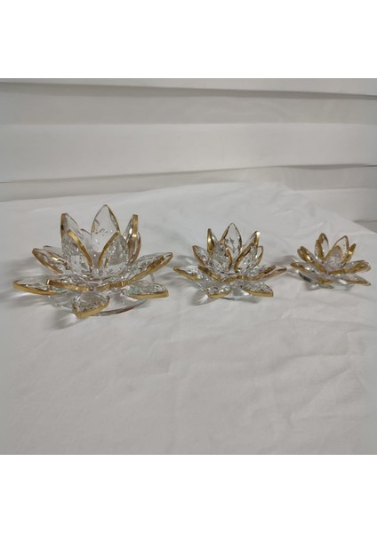 Rosabıancacasa Kristal 3'lü Set Nilüfer 4cm./ 6cm. / 8cm. fiyatları