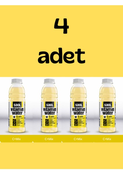 4 Adet Saol Water C+Mix 500 ml Vitaminli Minarelli Su