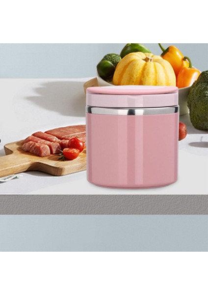 Paslanmaz Çelik Termal Kupa Pembe Öğle Yemeği Taşınabilir Geniş Ağızlı Öğle Yemeği Kutusu Seyahat Için 630 ml (Yurt Dışından)