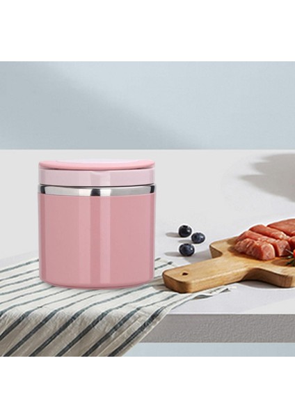 Paslanmaz Çelik Termal Kupa Pembe Öğle Yemeği Taşınabilir Geniş Ağızlı Öğle Yemeği Kutusu Seyahat Için 630 ml (Yurt Dışından)