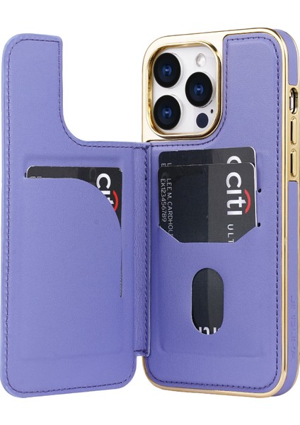 iPhone 15 Pro Max Kickstand Kart Yuvaları Deri+Pc Telefon Kapağı (Yurt Dışından) modelleri
