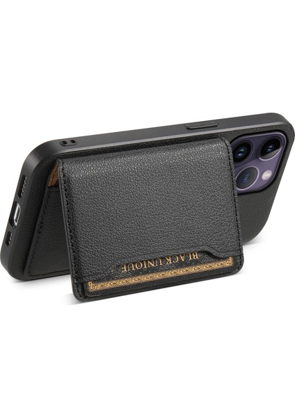 iPhone 14 Pro Max Buzağı Dokusu Pu Deri Kickstand Darbeye Dayanıklı Arka Kapak (Yurt Dışından) modelleri