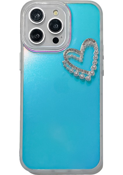 iPhone 13 Pro Max Effect Pc+Tpu Telefon Kılıfı ve Inci Kalp Dekoru (Yurt Dışından)