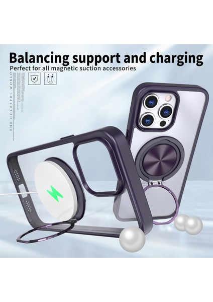 iPhone 15 Pro Max Dönen Kickstand Tpu+Pc Anti-Damla Telefon Kapağı Manyetik Kabuk (Yurt Dışından) fiyatları
