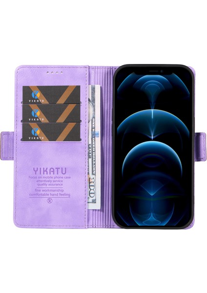 iPhone 12 Pro Max Litchi Doku Pu Deri Cüzdan Standı Kapak Çevirin (Yurt Dışından)
