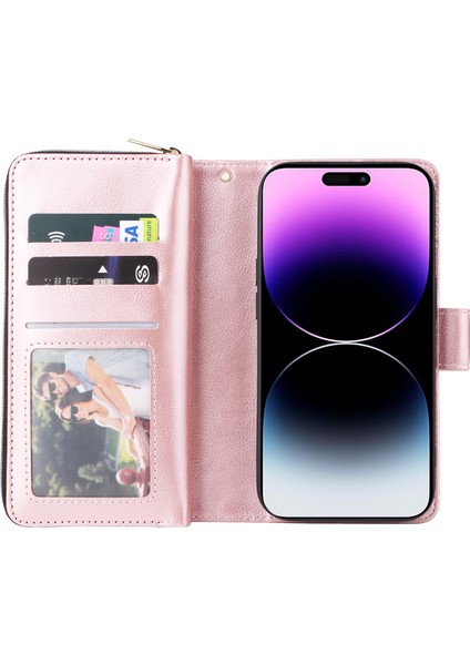 iPhone 14 Pro Max Askılı Fermuarlı Cep Telefonu Cüzdanı (Yurt Dışından)