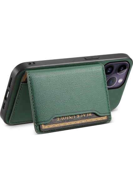 iPhone 14 Pro Max Buzağı Dokusu Pu Deri Kickstand Darbeye Dayanıklı Arka Kapak (Yurt Dışından) modelleri