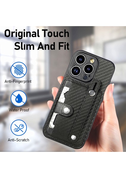 iPhone 14 Pro Max Kart Yuvalı Deri Karbon Fiber Dokulu Arka Kapak (Yurt Dışından) fırsatları