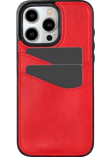 iPhone 14 Pro Kart Yuvası Kılıfı Pu+Tpu Koruyucu Telefon Kapağı (Yurt Dışından)