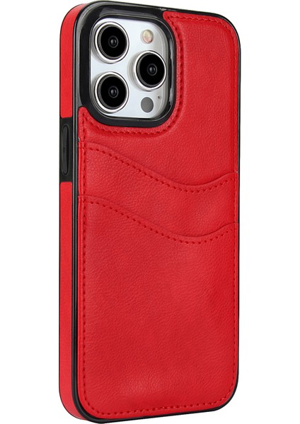 iPhone 14 Pro Kart Yuvası Kılıfı Pu+Tpu Koruyucu Telefon Kapağı (Yurt Dışından)