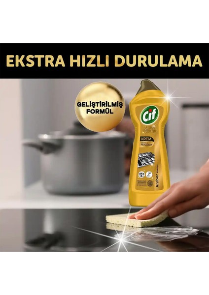 Krem Altın Işıltısı Amber Kokulu 750 ml + Cif Krem Amonyak Yağ Kireç Sökücü 750 ml + Sünger Hediye fiyatları