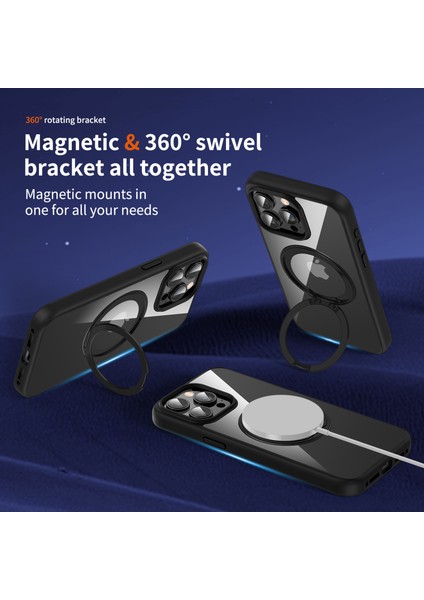 iPhone 13 Pro Pc+Tpu Telefon Kılıfı Magsafe Kickstand Arka Kılıfla Uyumlu (Yurt Dışından)