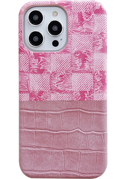 iPhone 14 Pro Pu Deri+Pc Timsah Doku Ekleme Retro Telefon Kapağı (Yurt Dışından)