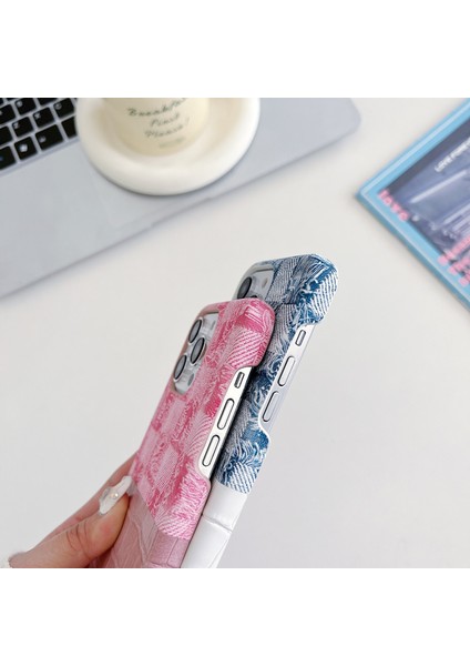 iPhone 14 Pro Pu Deri+Pc Timsah Doku Ekleme Retro Telefon Kapağı (Yurt Dışından)