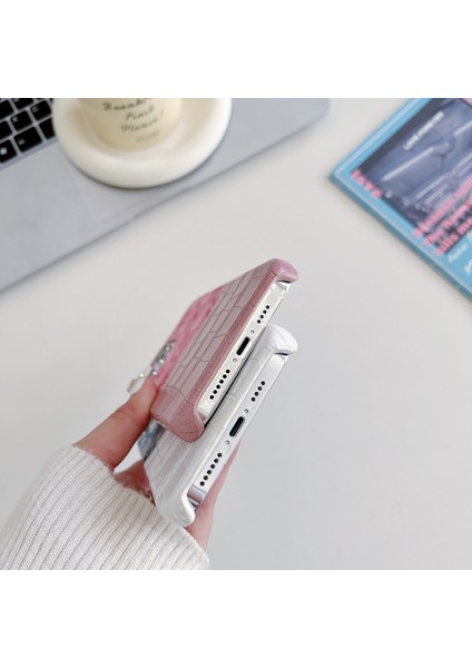 iPhone 14 Pro Pu Deri+Pc Timsah Doku Ekleme Retro Telefon Kapağı (Yurt Dışından)