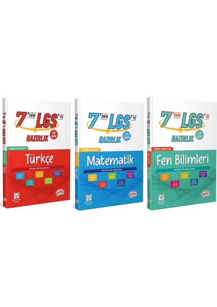 Editör Yayınları 7. Sınıf 7'den LGS'ye Hazırlık Türkçe - Matematik - Fen Bilimleri 3 Kitap