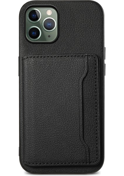 iPhone 11 Pro Buzağı Dokusu Pu Deri Kart Yuvaları Telefon Kapağı (Yurt Dışından)