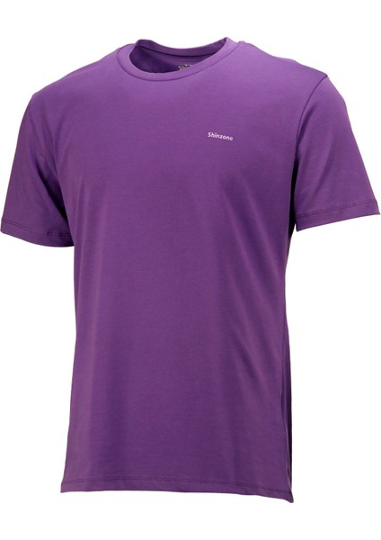 Erkek Bisiklet Yaka Standart Fit Mor T-Shirt