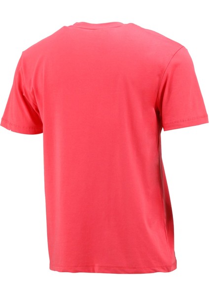Erkek Bisiklet Yaka Standart Fit Nar Çiçeği T-Shirt