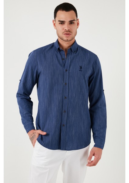 Pamuk Düğmeli Yaka Regular Fit Erkek Gömlek G081SZ0041838239