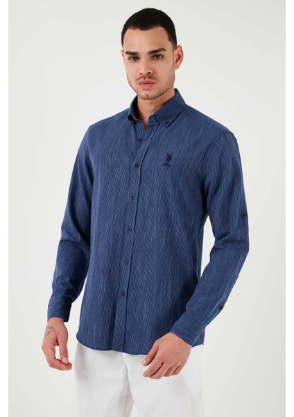 Pamuk Düğmeli Yaka Regular Fit Erkek Gömlek G081SZ0041838239